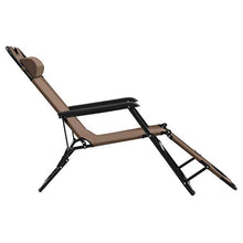 vidaXL 2X Lettini Prendisole Pieghevoli e Poggiapiedi Marrone Sdraio Giardino