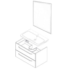 FACKELMANN - Set di mobili da bagno "Milano", 3 pezzi, sospesi con lavabo in ceramica, 80 cm e specchio da bagno a LED