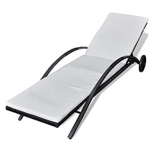 vidaXL Lettino Prendisole in Polyrattan Nero Spiaggia Patio Sdraio Giardino