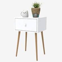 JFya Comodino, Mobile in Legno 1 Cassetto, Piedi E Maniglia in Legno Massello, Comodino Camera da Letto Contenitore (60 * 40 * 34 Cm) (Size : 60 * 40 * 34cm)