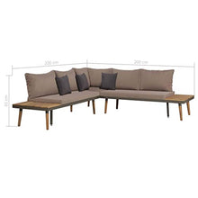 Festnight Set Divani da Giardino con Cuscini, Set di Mobili da Giardino, Set Divano Esterno in Legno di Acacia Marrone 4 pz