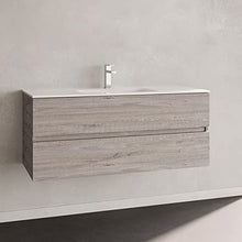 Yellowshop. - Mobile Bagno sospeso 120 cm Stile Moderno 2 cassetti lavabo specchiera LED MOD. Andre Plus (Cenere)