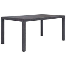 FAMIROSA Tavolo da Giardino Marrone 150x90x72 cm Plastica Stile Rattan