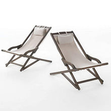Iyom Christopher Knight Home Nikki Sedie da Esterno in Legno e Tela, Set da 2 Pezzi, Beige