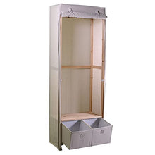Vacchetti Armadio Legno Stoffa Vigo 2 cassetti Naturale Rettangolare, Wood, Multicolor, Grande