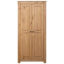 vidaXL Legno Massello di Pino Panama Range Armadio a 2 Ante Ampio Compatto con Ripiani Appendiabiti Guardaroba 80x50x171,5 cm cm Colore Naturale