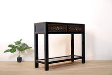 Yajutang - Console con 2 cassetti in legno massiccio, colore: Nero