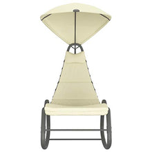 vidaXL Dondolo da Giardino Crema 160x80x195 cm in Tessuto