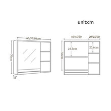 Armadietti a specchio Mobile specchio da bagno in legno massello Scatola per specchio a parete Specchio per lavabo credenza Con portasciugamani Specchi da parete ( Color : Bianca , Size : 80*13*70cm )