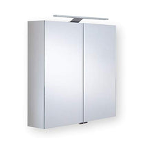 Generisch Jupiter Primo Armadietto a specchio in alluminio, lampada a LED, 800 x 700 x 155 mm
