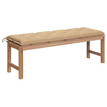 vidaXL Panca da Giardino con Cuscino Beige 150 cm Legno di Teak