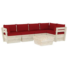 FAMIROSA Set Divani da Giardino su Pallet 6 pz con Cuscini Legno Abete-3573