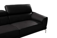 Mobilier Deco - Divano di design Carlo a 3 posti, in similpelle, colore: Nero