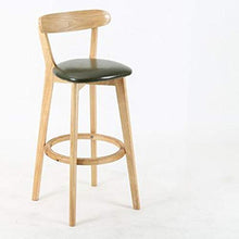 QinWenYan Sgabelli da Bar Solid Bar in Legno Sgabello Sedia Schienale Semplice Nordic Casa Sgabello retrò in Legno Sedia da Bar (Color : Green, Size : 92x40x40cm)