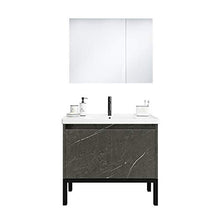 Set di Mobili da Bagno Bagno Bagno Cabinet Combinazione Lavandino Sink Pavimenti da Terra Vanity Marble Cabinet Set con Specchio (Color : Gray, Size : 47x81x85cm)