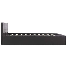 SKM Giroletto con Contenitore Idraulico Nero Similpelle 160x200 cm