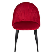 homcom Set 2 Sedie per Sala da Pranzo Imbottite, Poltroncine dal Design Nordico in Metallo e Velluto Rosso, 52x54x79cm