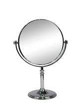 Vetrineinrete® Specchio cosmetico Rotondo da Trucco con Zoom da appoggio per ingrandimento Portatile per Barba rasatura con Base da Tavolo ø 15 cm ø 17 cm (Diametro 15 cm) C67