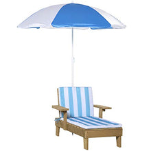 giordano shop Lettino Prendisole per Bambini 90x59x53 cm con Ombrellone Azzurro e Bianco
