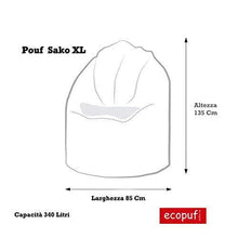 Ecopuf Poltrona Sacco XL Mix Ecopelle Pouf Imbottito Patchwork Design a Triangoli in Pelle Sintetica 85x135Cm - Arredi Casa
