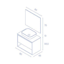 Amizuva Niwa Top Mobile da bagno, in legno, 80 cm, 4 pezzi