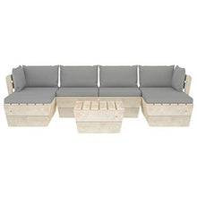 FAMIROSA Set Divani da Giardino su Pallet 7 pz con Cuscini Legno Abete-3577