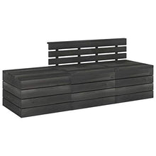 FAMIROSA Set Divani da Giardino su Pallet 3 pz Legno Pino Grigio Scuro-3737