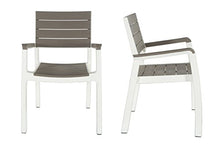 Keter Harmony - Set di 2 sedie impilabili per interni ed esterni, per sala da pranzo e intrattenimento, 2 pezzi, cappuccino e bianco