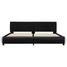 SKM Giroletto con Cassetti Nero in Similpelle 180x200 cm