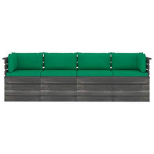 vidaXL Divano da Giardino 4 Posti su Pallet con Cuscini Massello Pino