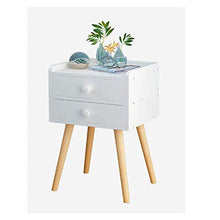 Comodino Moderno con tavoletta Laterale, Comodino da Notte, Gambe Piccole, cassetto in Legno, Giallo e Bianco 33 * 29 * 54cm Bianco