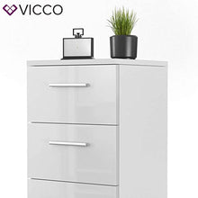 Vicco comodino cassettiera 66 cm armadietto camera da letto Bianco