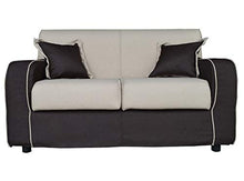 Divano sfoderabile 2 posti in tessuto imbottito con braccioli larghezza 146 cm (Beige/Marrone)