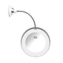 Chef Turk Ingrandimento 10X LED Rotazione a 360 Gradi Ventosa Tubo in Metallo Specchio Rotondo/Specchio/Specchio Appeso