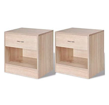 Comodino in legno di quercia con un cassetto 36,5 x 30,5 x 38 cm