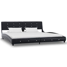 SKM Letto con Materasso Nero in Similpelle 180x200 cm (54.75kg)