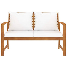 vidaXL Panca da Giardino 120 cm con Cuscino Crema in Legno di Acacia