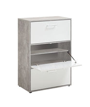 FMD möbel Dama A1 Cassettiera, 69X38X99 H cm, Grigio, Bianco, Nobilitato