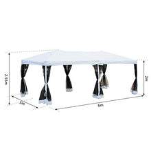 miozzi Gazebo Impermeabile Pieghevole con Zanzariera Crema 3x6m