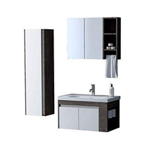 Homemania SNB-1170 Set Mobili Siena 80 da Bagno, Bianco, Legno, in MDF, Ceramica, Specchio, Metallo
