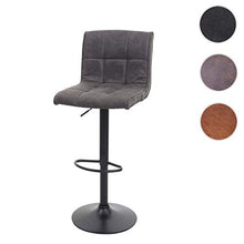 Mendler Sgabello Lounge HWC-B13 Tessuto Effetto Scamosciato Grigio Scuro
