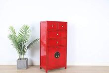 Yajutang Credenza cinese con 4 cassetti, 2 ante, colore: rosso