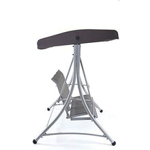 Dondolo da Esterno a 3 posti HWC-D62 Acciaio Alluminio Tessuto textilene Grigio