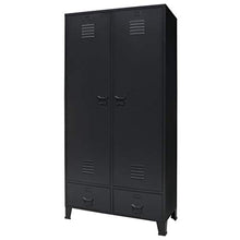 vidaXL Armadio in Metallo Stile Industriale 90x40x180cm Nero Schedario Ufficio