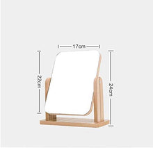 LBWARMB Trucco Specchio con luci Trucco Desktop Mirror di Legno della Struttura Pieghevole Rettangolare Cosmetic HD Specchio, Supporto Girevole, Indipendente