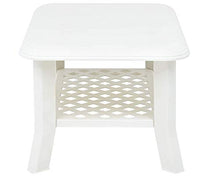 Tomaino Tavolo da appoggio Esterno in plastica Rettangolare 90 x 60 x 46 cm (Bianco)