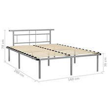 vidaXL Giroletto Grigio in Metallo 160x200 cm