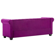 vidaXL Divano Chesterfield a 3 Posti Velluto Viola Sdraio Sofa Arreddo Salotto