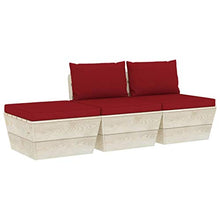 FAMIROSA Set Divani da Giardino su Pallet 3 pz con Cuscini Legno Abete-3417