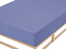 Biberna 0012344 Lenzuolo Frottee-Stretch (Altezza Materasso max. 22 cm) 1X 140X200 cm > 160X200 cm, Blu